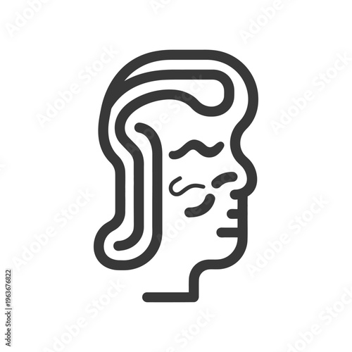 A minimalist line art illustration depicting a human profile face