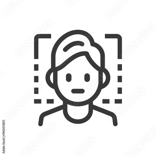 A simple line art representation of a face recognition system