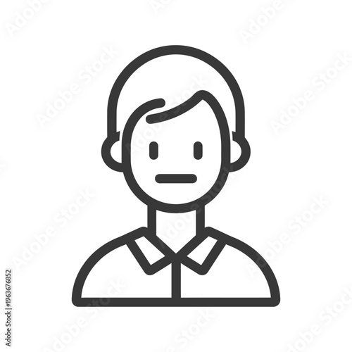 Simplified illustration of a person depicted in a minimalist graphic style