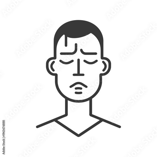 The illustration depicts a person experiencing symptoms of illness and discomfort