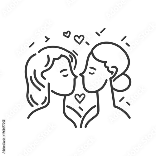 Two people are very close and showing affection with each other