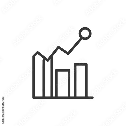 Simple black and white chart representing financial growth analysis