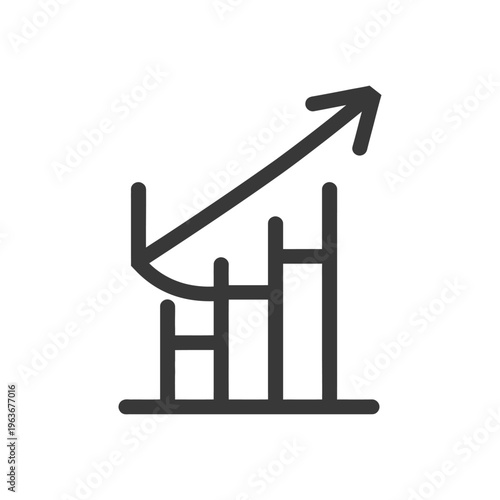 A business graph showing an upward trend and past downturn