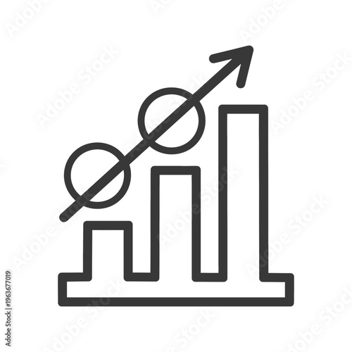An upward trending business growth chart icon illustrated simply