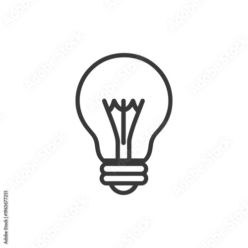 A simple outlined illustration of a light bulb icon