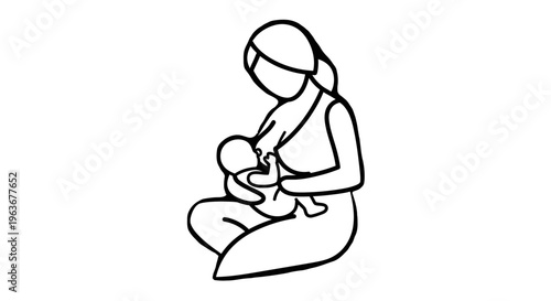 A mother breastfeeding her baby.