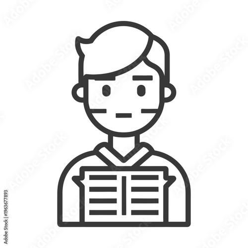 A simple line drawing of a person with an x ray