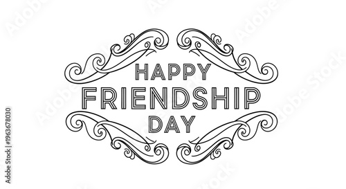 Happy Friendship Day decorative text.