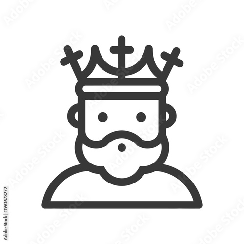 Simple illustration of a king wearing a decorative crown