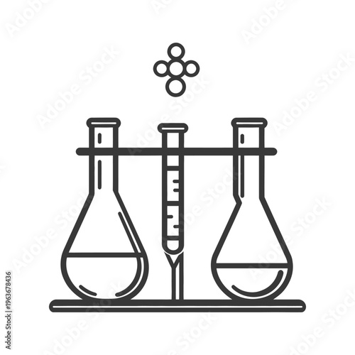 Laboratory equipment is prepared for chemical experiments and testing procedures