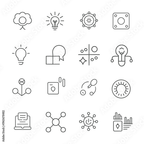 Creative Digital Interface Line Art Icons