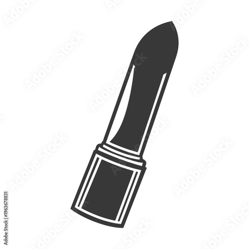 A stylized illustration depicting a lipstick tube on a white background