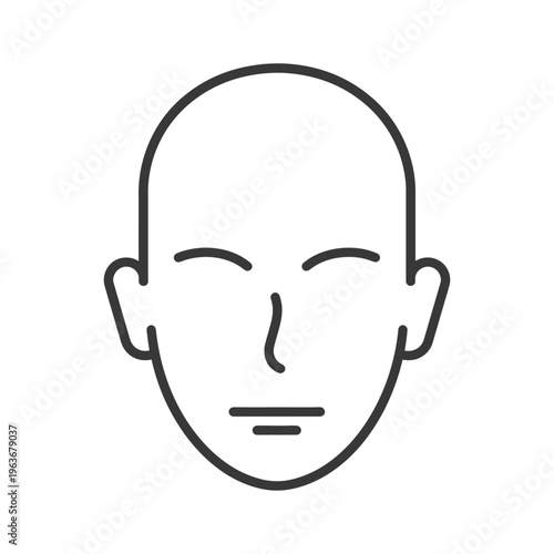 Simple Vector Illustration Depicting a Human Face with Closed Eyes