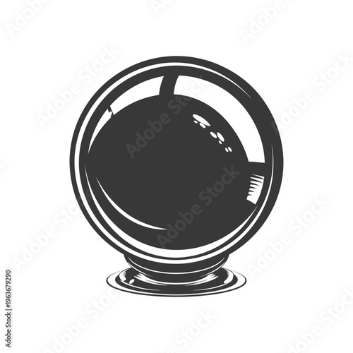A detailed illustration of a transparent fortune telling sphere