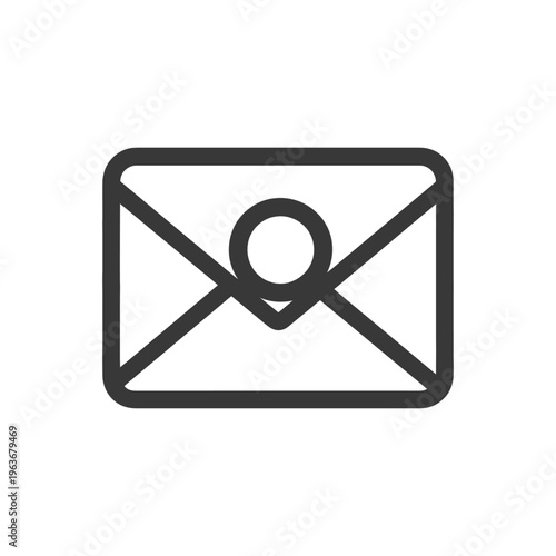 A simplified line drawing of a closed envelope icon