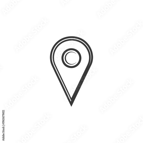 A simple graphic illustration depicting a location pin icon