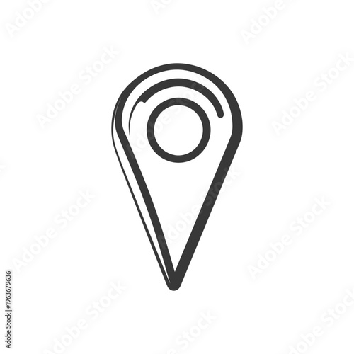 A minimalistic graphic illustration of a location pinpoint marker