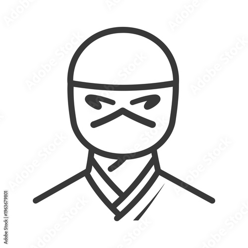A masked human character is presented in a simple illustration style