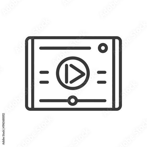 A simplistic device interface displaying video player controls on screen