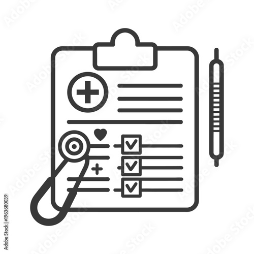 Illustration depicting a medical chart with health and wellness elements