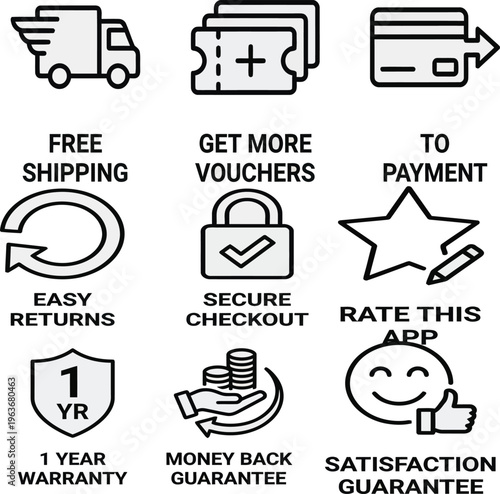 Ecommerce Icons Vector Pack – Modern Online Shopping Icon Set
