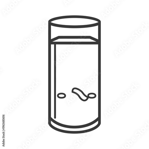 A simple illustration depicts a transparent drinking glass of liquid