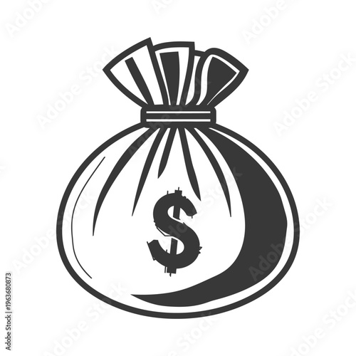 An Illustration of a Bag of Money Featuring a Dollar Sign