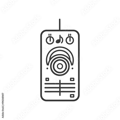 A simple illustration of a vintage radio control device