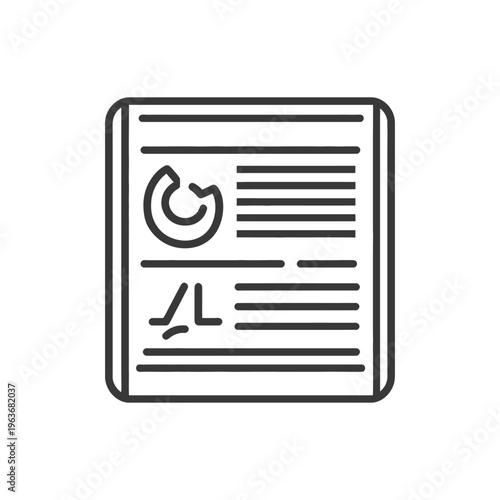 A report with graphs and lines containing some statistical data