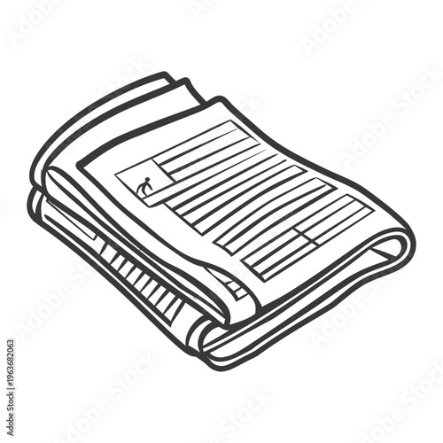 A folded stack of several pages with printed information