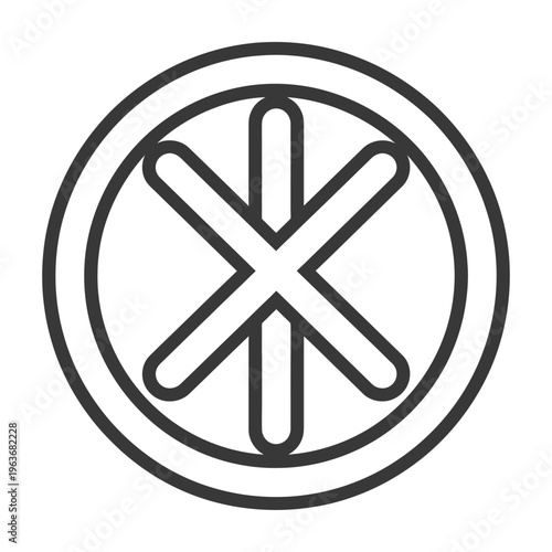 A simple design comprised of a star within a circle