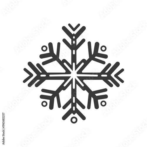 A stylized illustration of a symmetrical ice crystal design