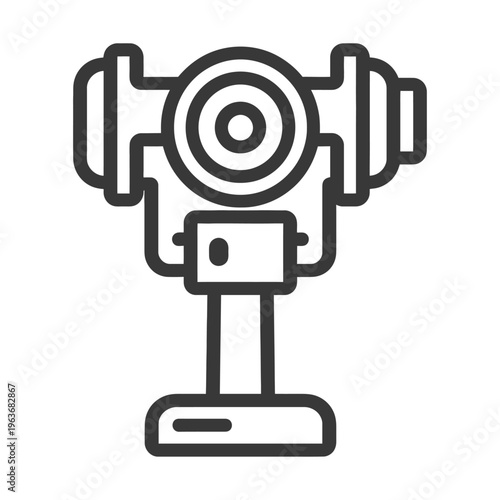 Illustration depicting a surveying instrument used for measuring distances and angles