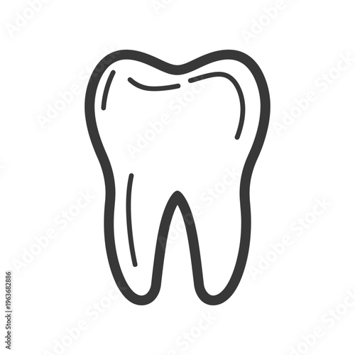 A simple line drawing representing an adult human molar tooth