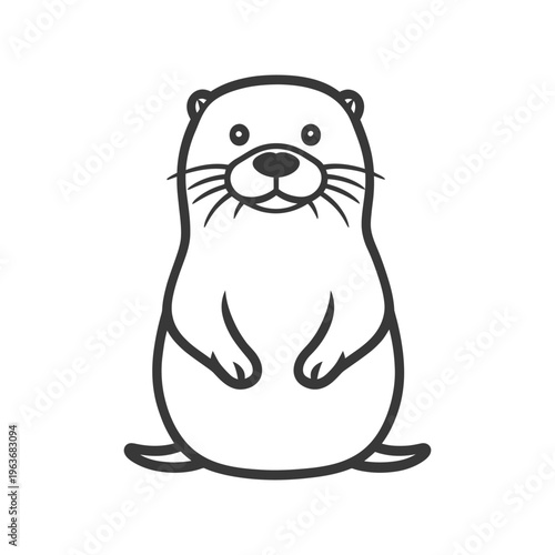 A simplistic illustration depicting a friendly looking river otter