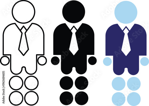 Management and team hierarchy icon with leader and subordinates. Symbol of business organization, leadership structure, staff management, corporate hierarchy, workforce supervision. 