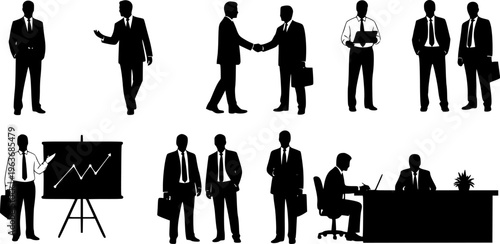 Businessman silhouette symbol. Vector illustration

