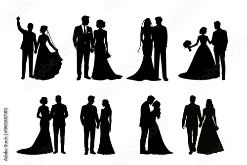 Formal People Silhouette Elegant Men Women Party Dress Event Collection