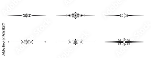 Decorative divide line set for elegant book layout and card ornament.