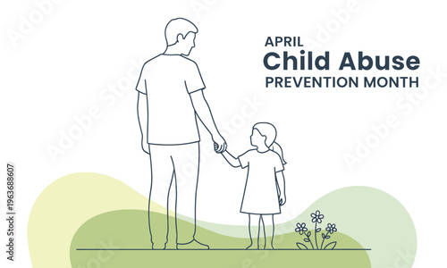 Child abuse prevention month awareness illustration