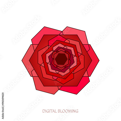 Rose digital symbol. Minima...