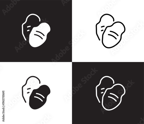tuber icon. Outline and filled tuber icon from vegetables and fruits collection. Thin line and Solid vectors isolated on black, white background. Editable tuber symbol
