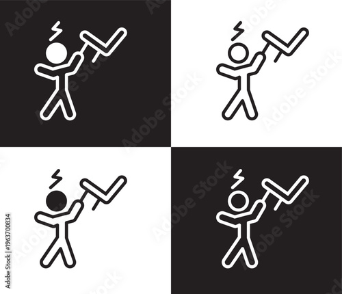 pissed human icon. Outline and filled pissed human icon from feeling and reaction collection. Thin line and Solid vectors isolated on black, white background. Editable pissed human symbol