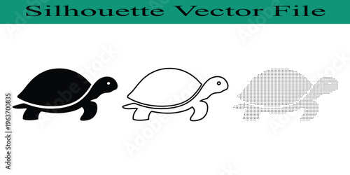 Turtles in different styles and formats for graphic design use