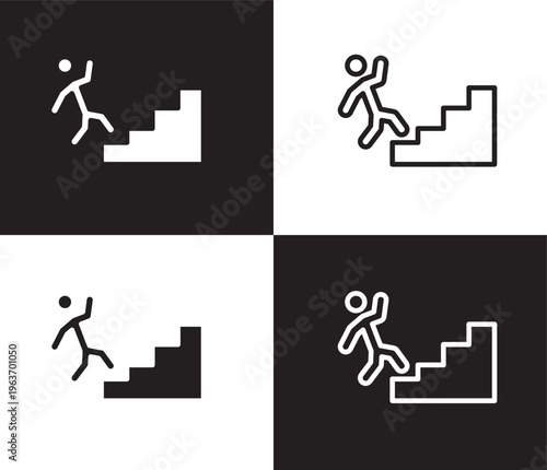 blah human icon. Outline and filled blah human icon from feeling and reaction collection. Thin line and Solid vectors isolated on black, white background. Editable blah human symbol