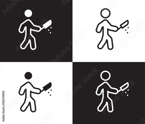 awful human icon. Outline and filled awful human icon from feeling and reaction collection. Thin line and Solid vectors isolated on black, white background. Editable awful human symbol