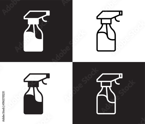 spray bottle icon. Outline and filled spray bottle icon from fashion and things collection. Thin line and Solid vectors isolated on black, white background. Editable spray bottle symbol