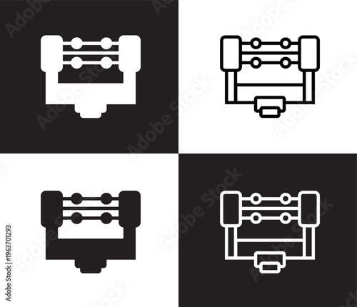boxing ring icon. Outline and filled boxing ring icon from fashion and things collection. Thin line and Solid vectors isolated on black, white background. Editable boxing ring symbol