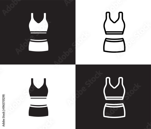outfit icon. Outline and filled outfit icon from fashion and things collection. Thin line and Solid vectors isolated on black, white background. Editable outfit symbol