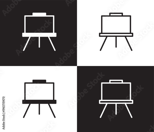 canvas icon. Outline and filled canvas icon from education and science collection. Thin line and Solid vectors isolated on black, white background. Editable canvas symbol